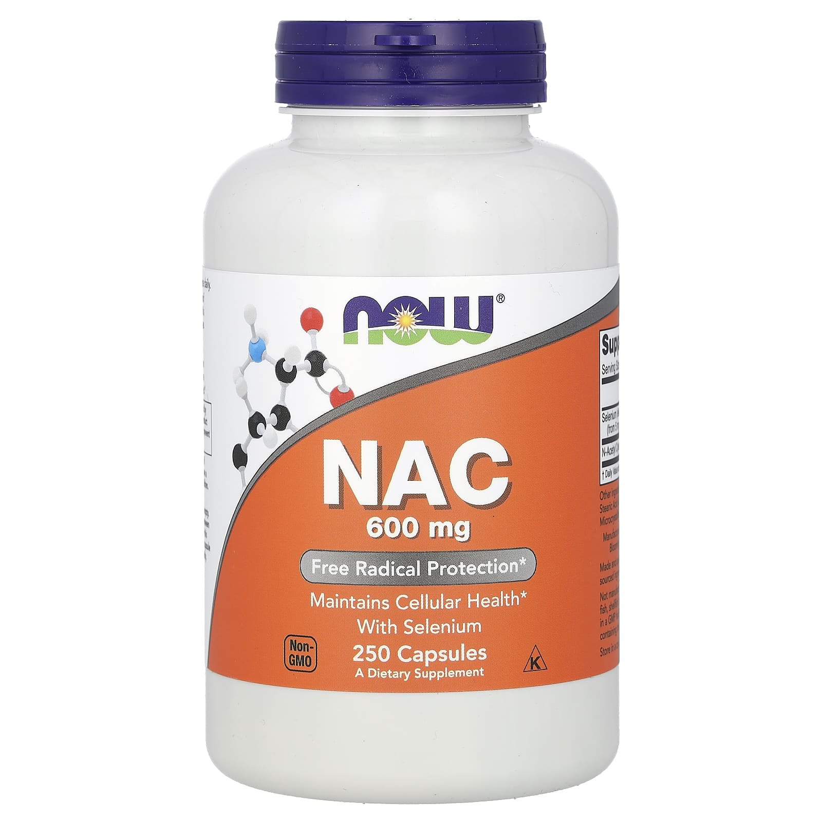 Ацетилцистеин, NAC (N-Acetyl Cysteine), Now Foods, 600 мг, 250 ...