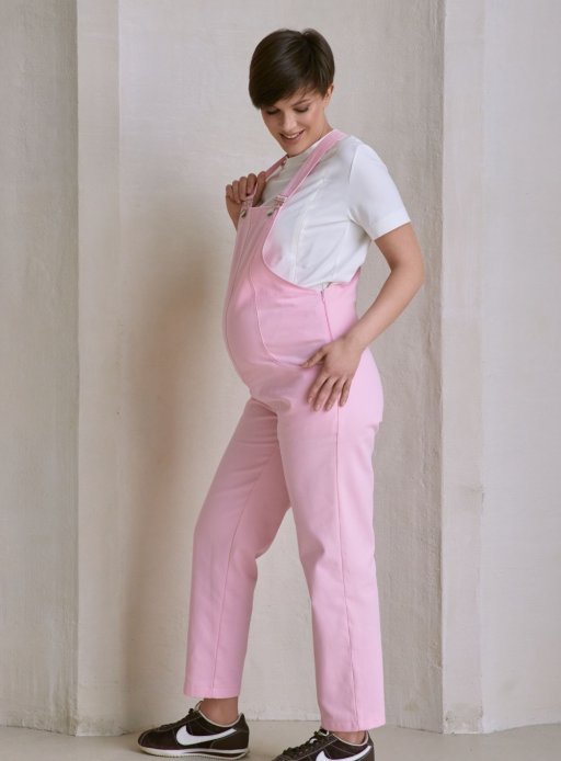 2605 1195 Комбез для беременных коттон розовий