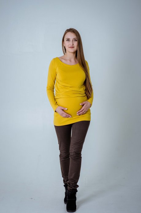 Блуза Flynn для беременных и кормящих горчичный
