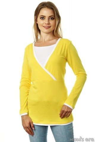Блуза "Гармонія" для вагітності і годування, жовтий/былий