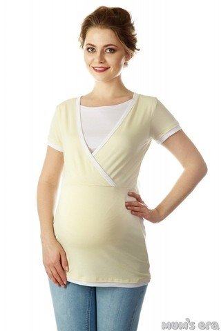 Блуза "Гармония" для беременных и кормящих экрю/белый