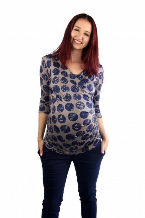 Блуза Solange печать круги для беременных и кормящих