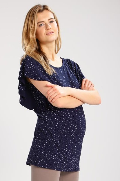 Блузка Ova для вагітних т.синій у точки