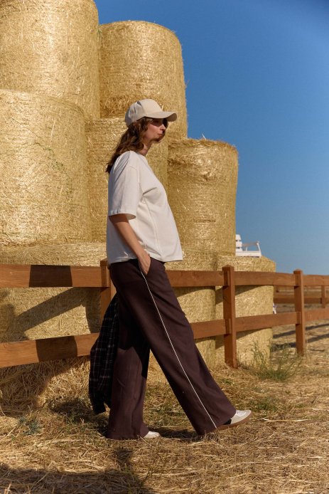 Брюки с лампасами для беременных шоколад Брюки с лампасами для беременных шоколад