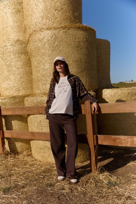 Брюки с лампасами для беременных шоколад Брюки с лампасами для беременных шоколад