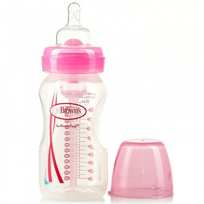 Пляшка дитяча з широкою шийкою 270 мл рожевий