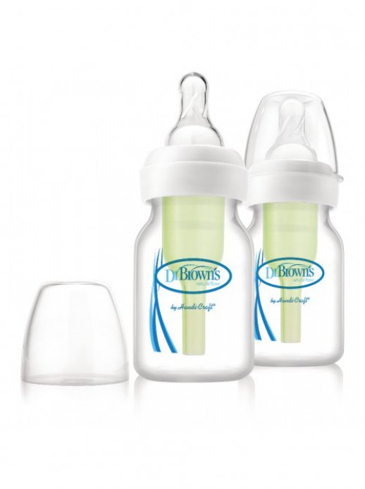 Пляшечки дитячі з вузькою шийкою 2 шт по 60 мл для маловагих дітей