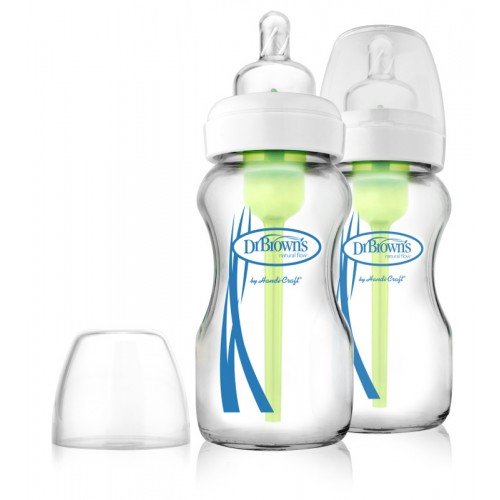 Бутылочки детские стеклянные с широким горлышком 2 шт по 270 мл