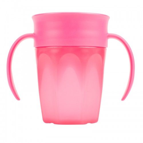 Чашка 360° с ручками, 200 мл, цвет розовый, 1 шт. в упаковке