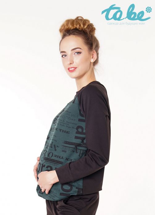 Джемпер для беременных зелёный