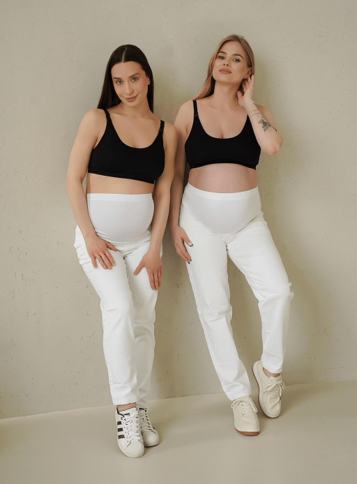 Джинсы Boyfriend для беременных белый