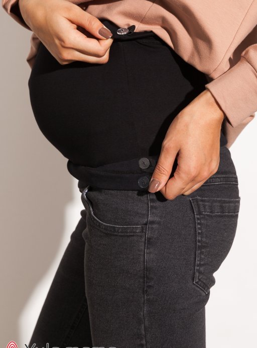 Джинсы для беременных Harper Skinny Fit черно-серый