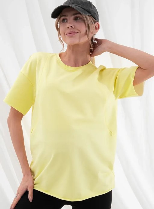 Футболка VIVA для беременных и кормящих лимон