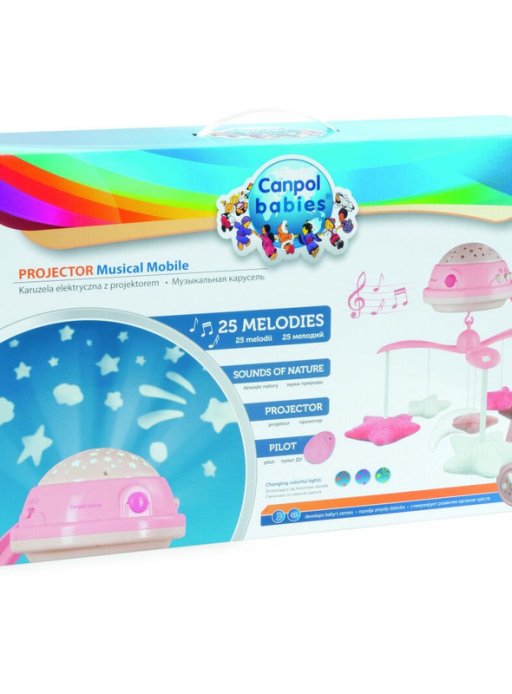 Карусель музична електрична з проектором - розовая Canpol