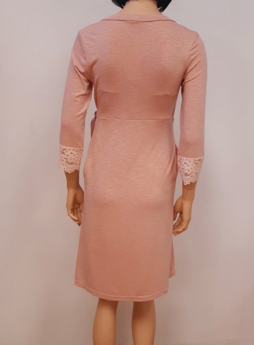 Комплект Лайма сорочка+халат для вагітних і годуючих рожевий меланж