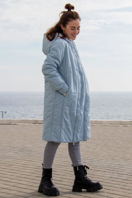 Куртка зима 2в1 для вагітних блакитний