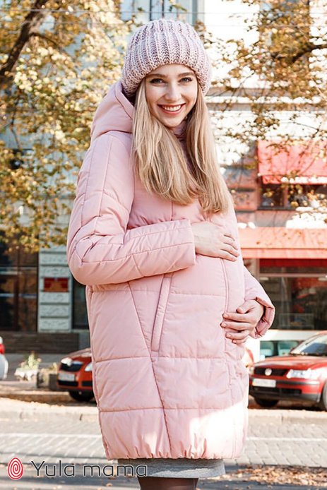 Куртка зима Jena для вагітних пудра