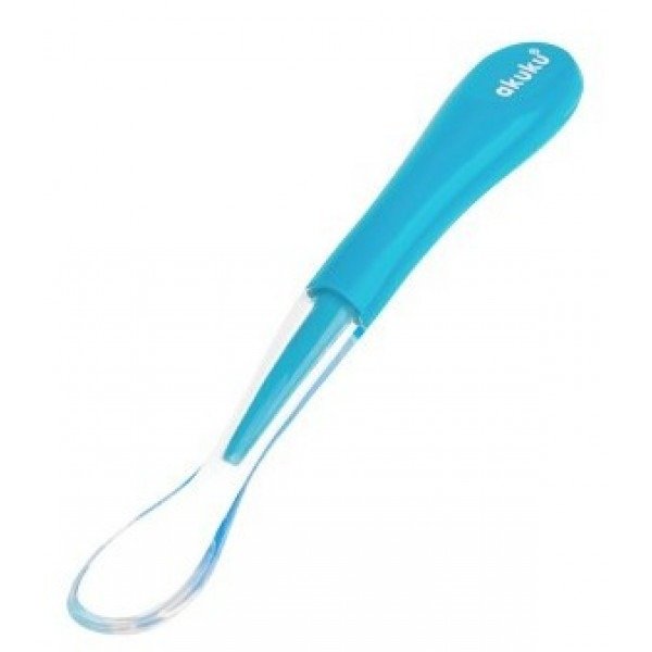 Ложечка силиконовая голубая Akuku