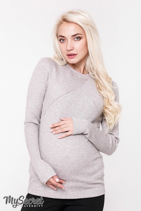 Лонгслив Stefania Warm для беременных и кормящих бежевый меланж