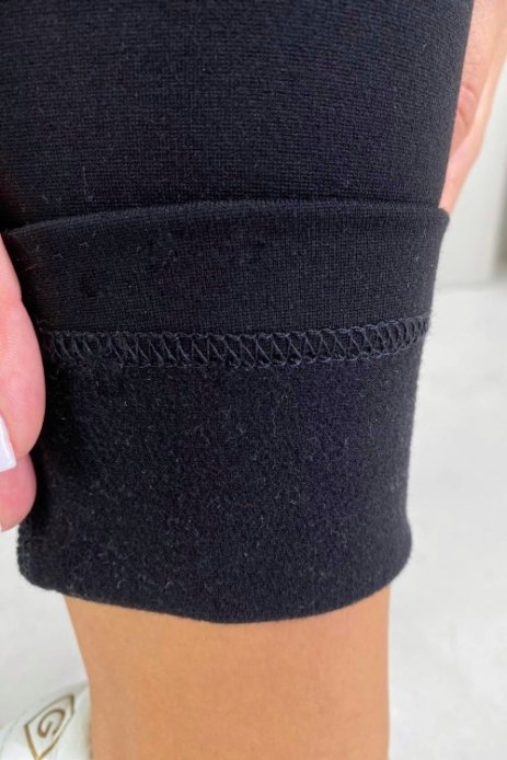 Лосины трикотаж на флисе для беременных черный