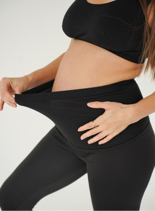 Лосины утепленный для беременных черный