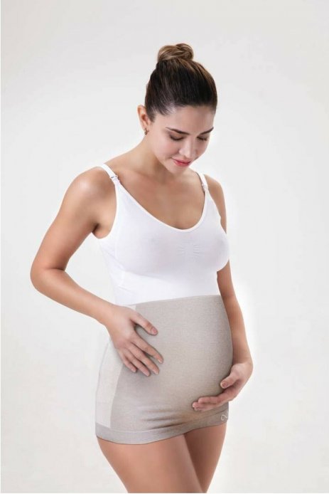 Майка для вагітності і годування безшовна зі срібною ниткою SafeytQ сірий