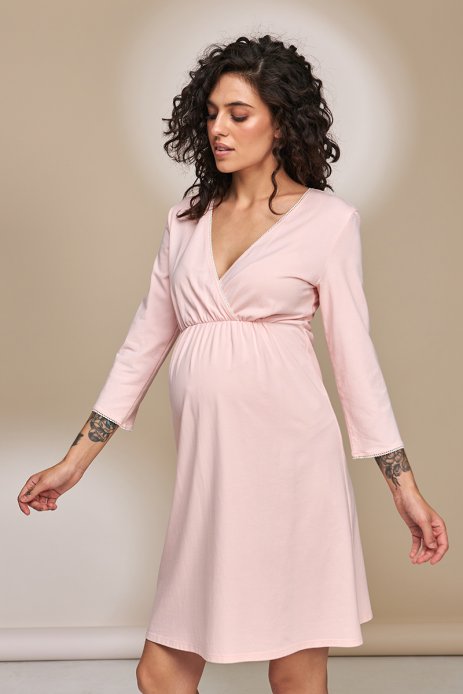 Ночная сорочка Alisa для беременных и кормящих розовый