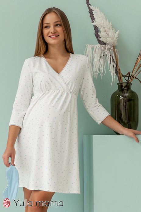 Ночная сорочка Alisa для беременных и кормящих звезды на молочном
