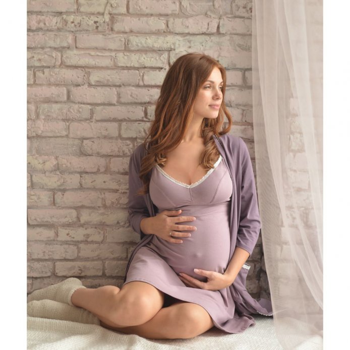 Ночная рубашка "Dreamy" для беременных и кормящих аметист