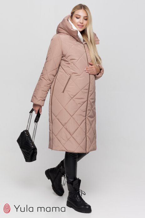 Пальто для беременности Helsinki зима бежевый