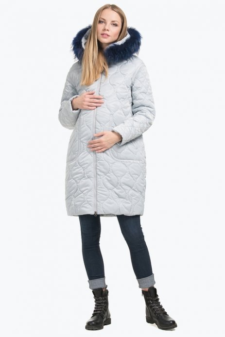 Пальто зимове 2в1 Белла для вагітних перл грей