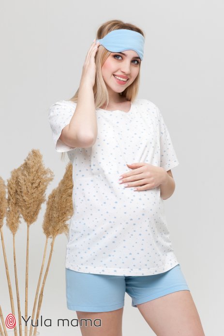 Пижама JANICE для беременных и кормящих голубой