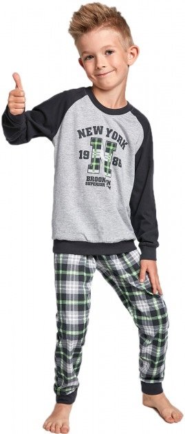 Піжама для хлопчиків New York меланж-графітовий-зелений