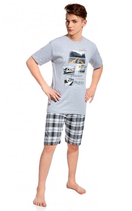 Піжама підліткова Journey футболка + шорти меланж графіт