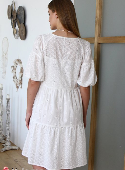 Платье AGNETTA для беременных и кормящих прошва белый