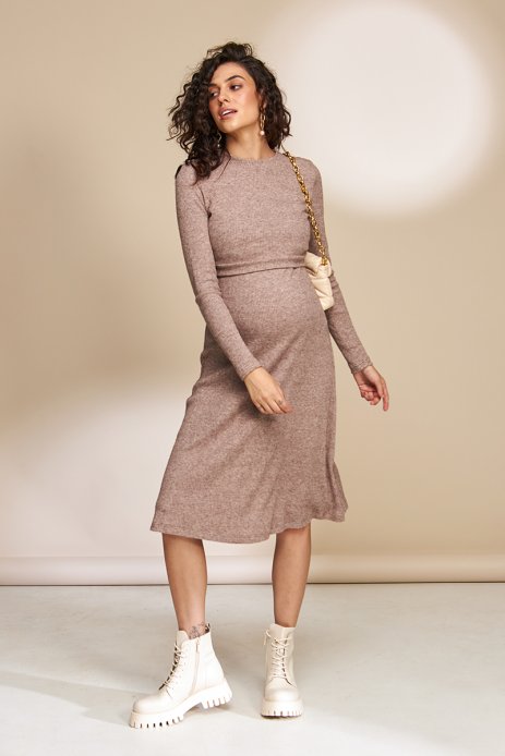Платье ANNIE для беременных и кормящих капучино меланж