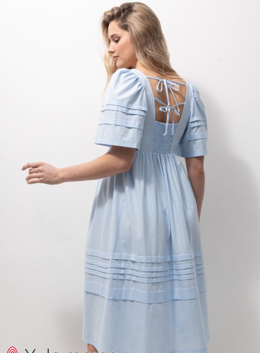 Платье AURORA  для беременных и кормящих голубой