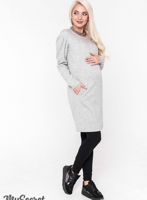 Платье Brook для беременных и кормящих св.серый меланж