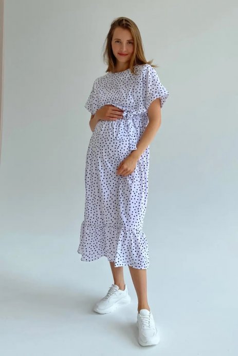 Платье для беременных и кормящих белый