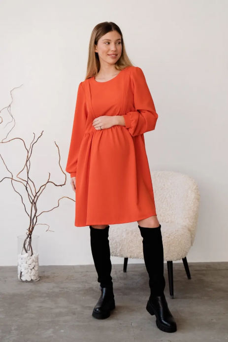 Платье для беременных и кормящих оранжевый