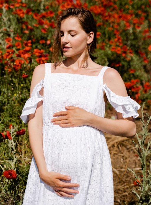 Сукня для вагітних і годуючих прошва білий