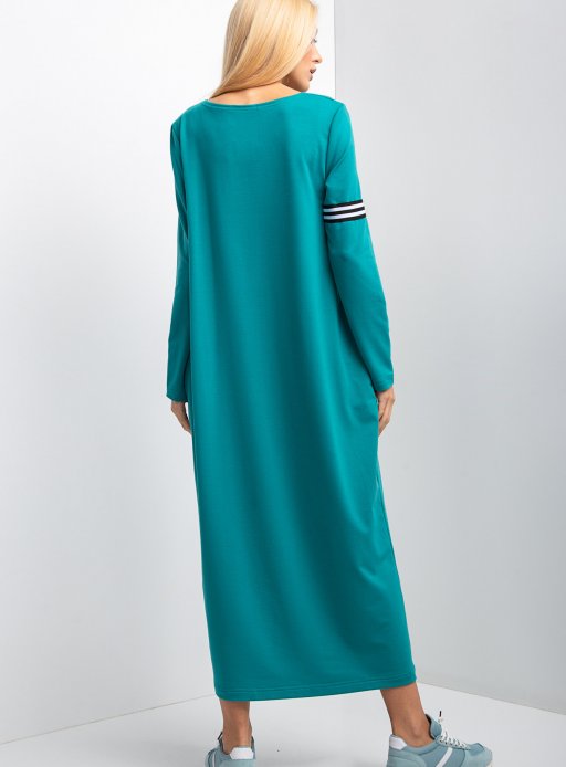 Сукня PAMELA максі з смужками для вагітних бірюза