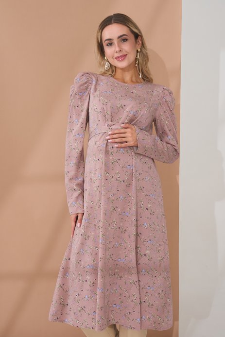 Сукня Ellender для вагітних і годуючих пудра з квітковим принтом. Сукня Ellender для вагітних і годуючих пудра з квітковим принтом.