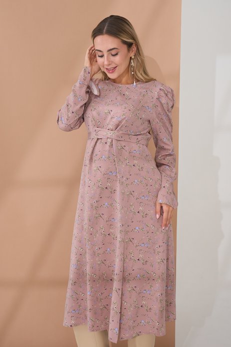 Сукня Ellender для вагітних і годуючих пудра з квітковим принтом. Сукня Ellender для вагітних і годуючих пудра з квітковим принтом.