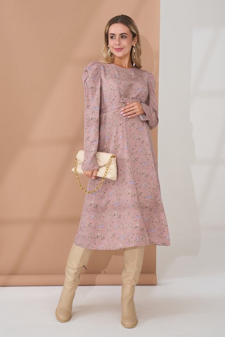 Сукня Ellender для вагітних і годуючих пудра з квітковим принтом. Сукня Ellender для вагітних і годуючих пудра з квітковим принтом.