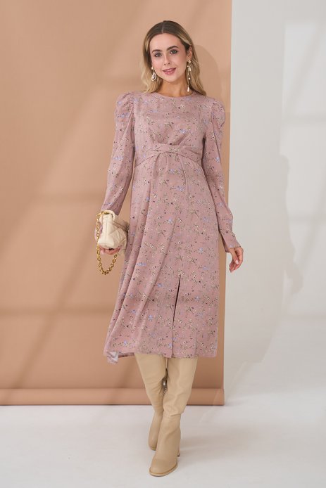 Сукня Ellender для вагітних і годуючих пудра з квітковим принтом. Сукня Ellender для вагітних і годуючих пудра з квітковим принтом.