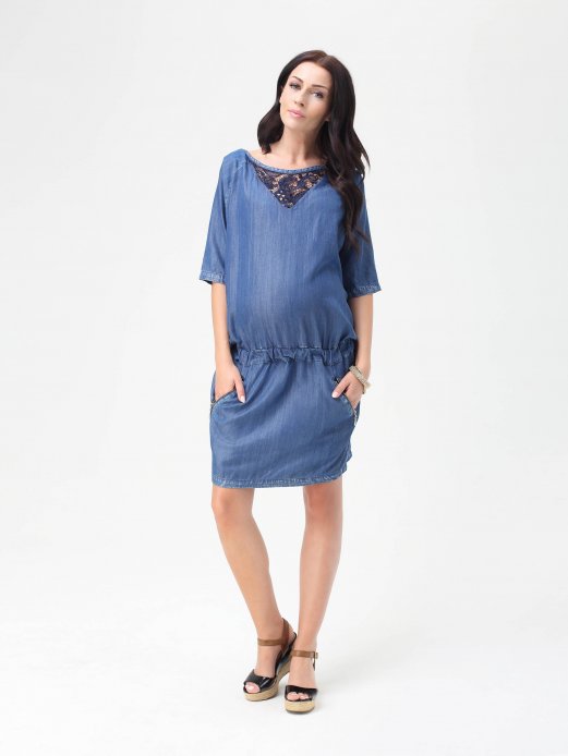 Платье Felya индиго для беременных