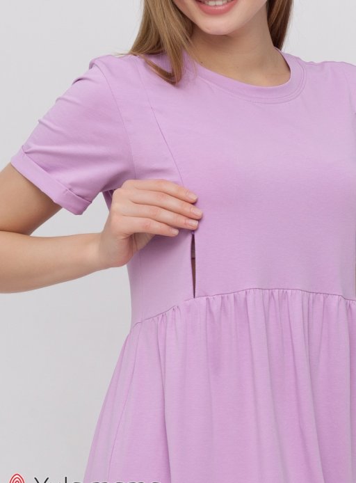 Платье-футболка SOPHIE для беременных и кормящих лаванда