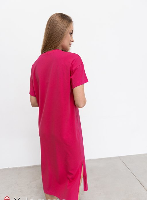 Платье-футболока SINDY для беременных и кормящих фуксия