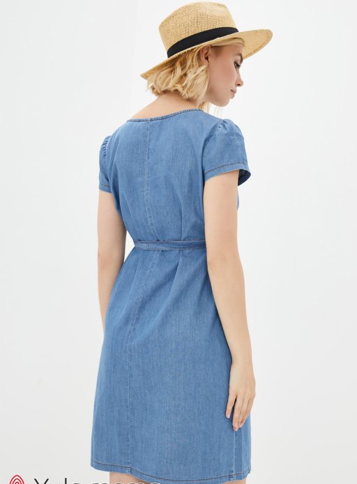 Платье GRACE для беременных и кормящих джинсово-голубой